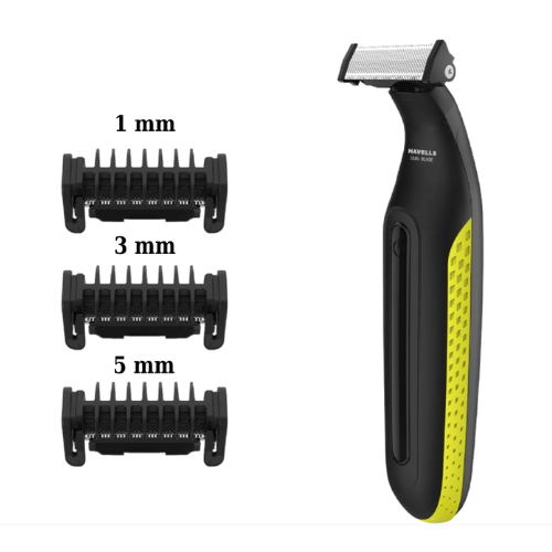 havells-rechargeable-dual-blade-shimmer-with-3-trimming-combs-black-yellow-st7000-gbalaji